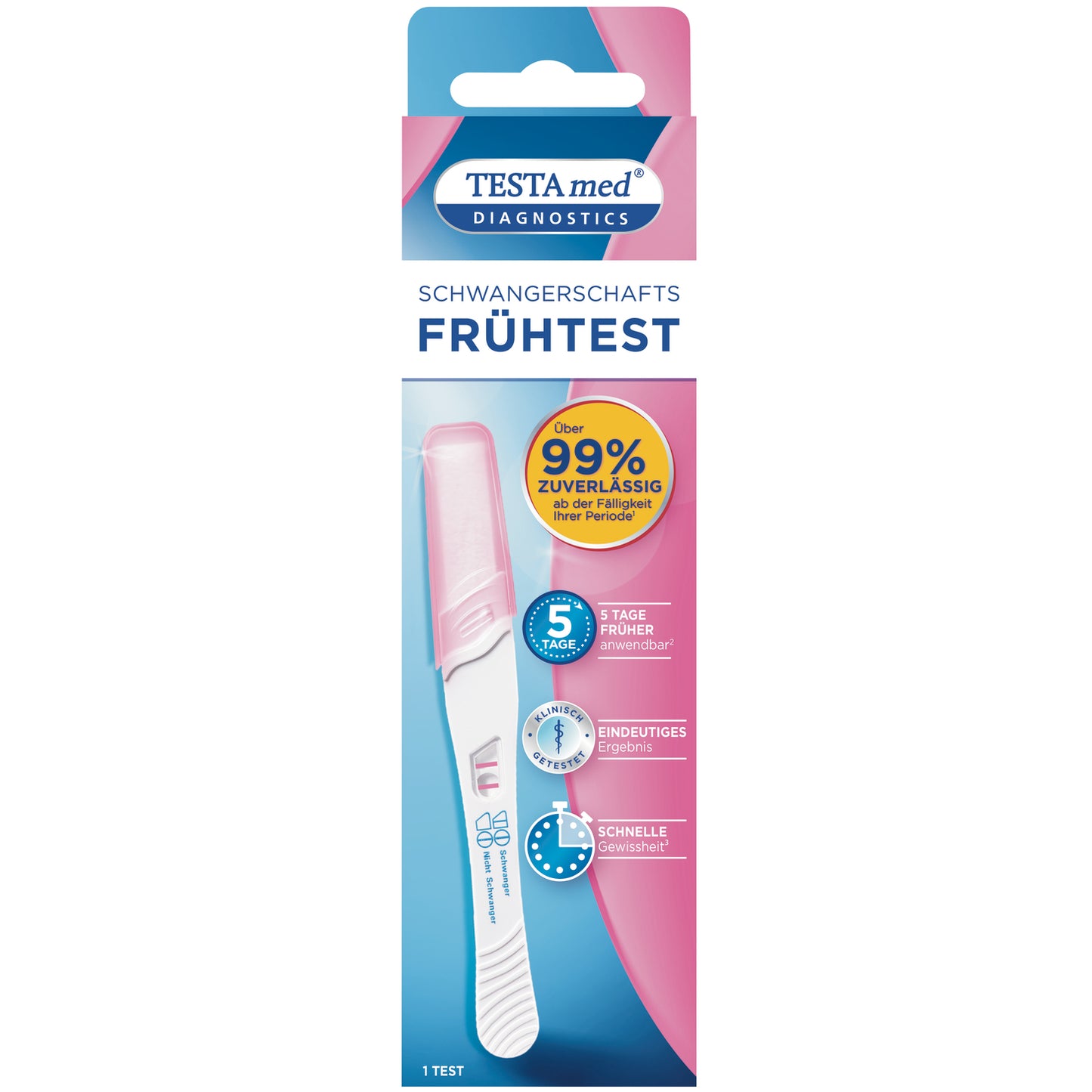 Test de grossesse précoce TESTAmed® DIAGNOSTICS (1 pièce)