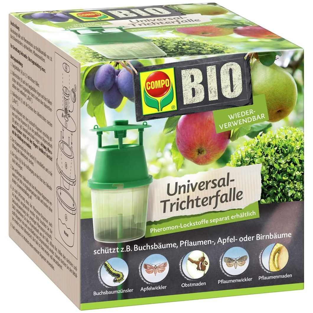 Piège entonnoir universel Compo Bio réutilisable pour phéromones, pyrale du buis et carpocapse