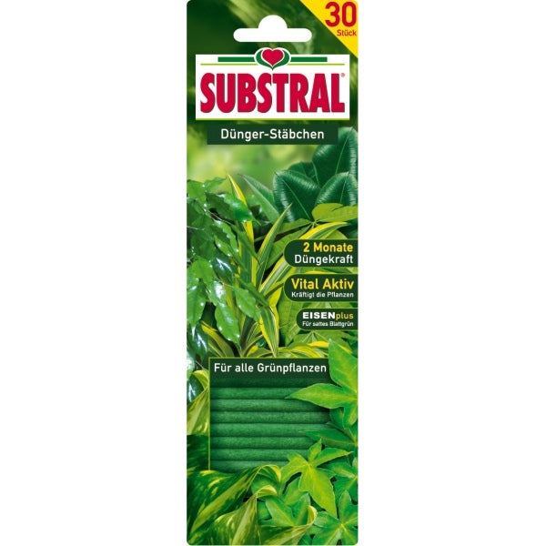SUBSTRAL® Bâtonnets d'Engrais pour Plantes Vertes (30 bâtonnets)