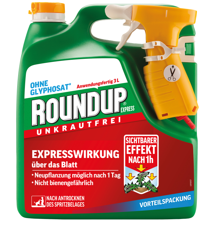 Roundup Express 3L Désherbant Total Système de pulvérisation prêt à l'emploi.