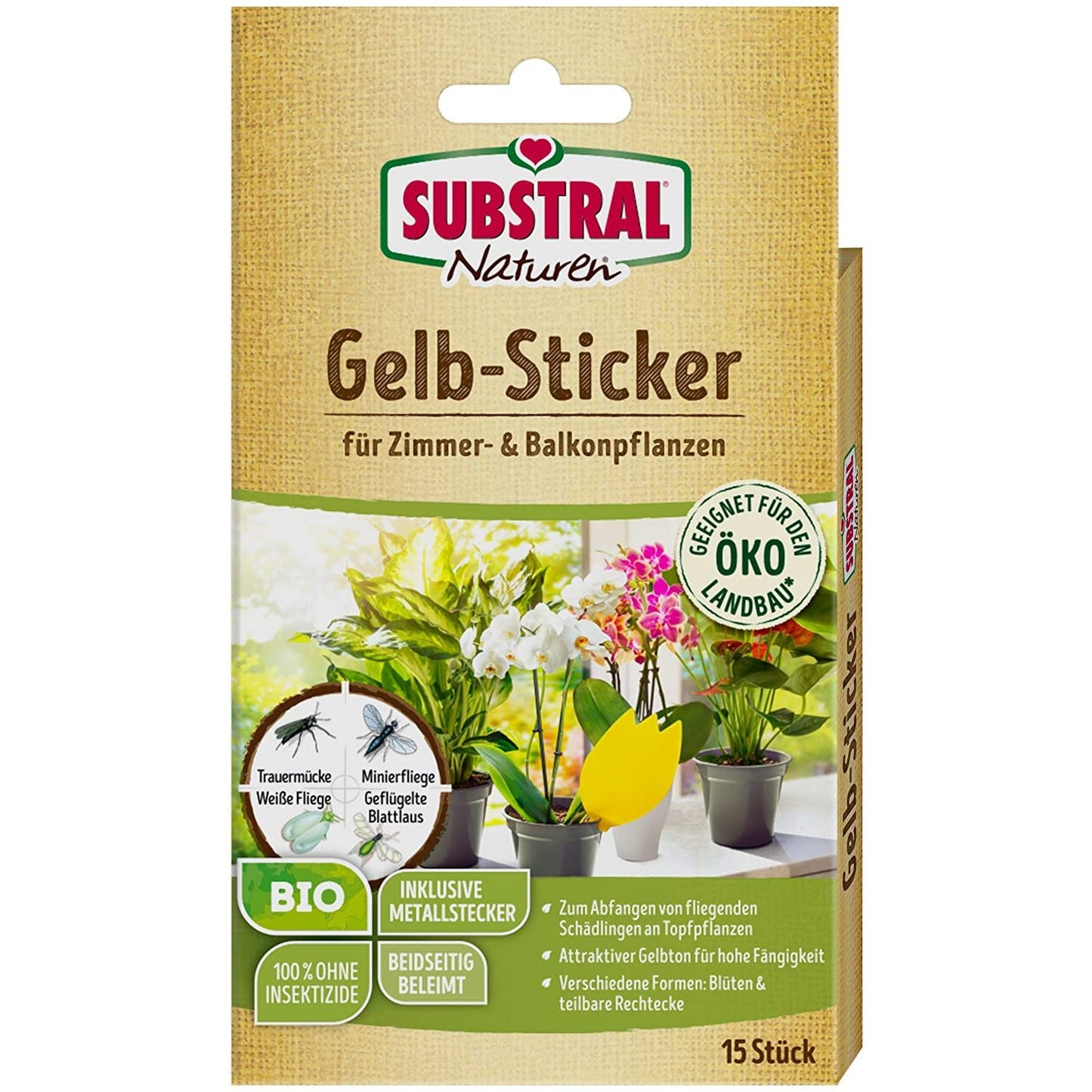 SUBSTRAL® Naturen® Pièges Glu Jaunes (15 pièges)