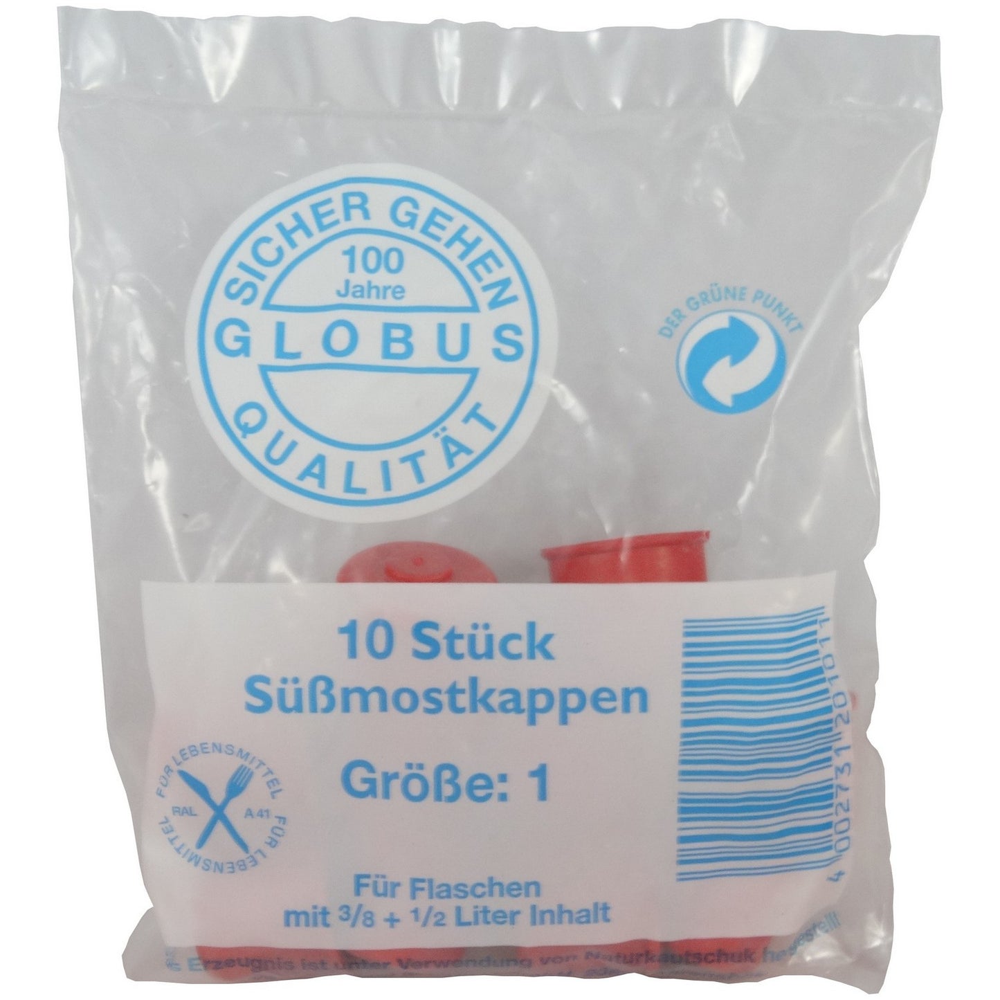 Lot de 10 capsules sans trou taille 1 pour bouteilles de jus de fruits 3/8 et 1/2 litre