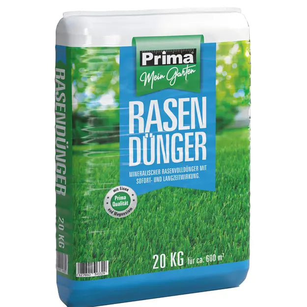 Engrais pour gazon PRIMA NPK 18+5+13(+10) pour environ 600 m² - Assure une croissance d'herbe verte et dense