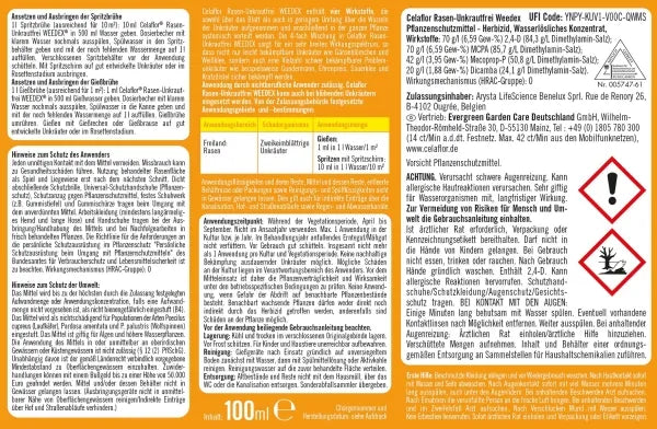 CELAFLOR WEEDEX Herbicide Désherbant Sélectif 100 ml pour 100 m²