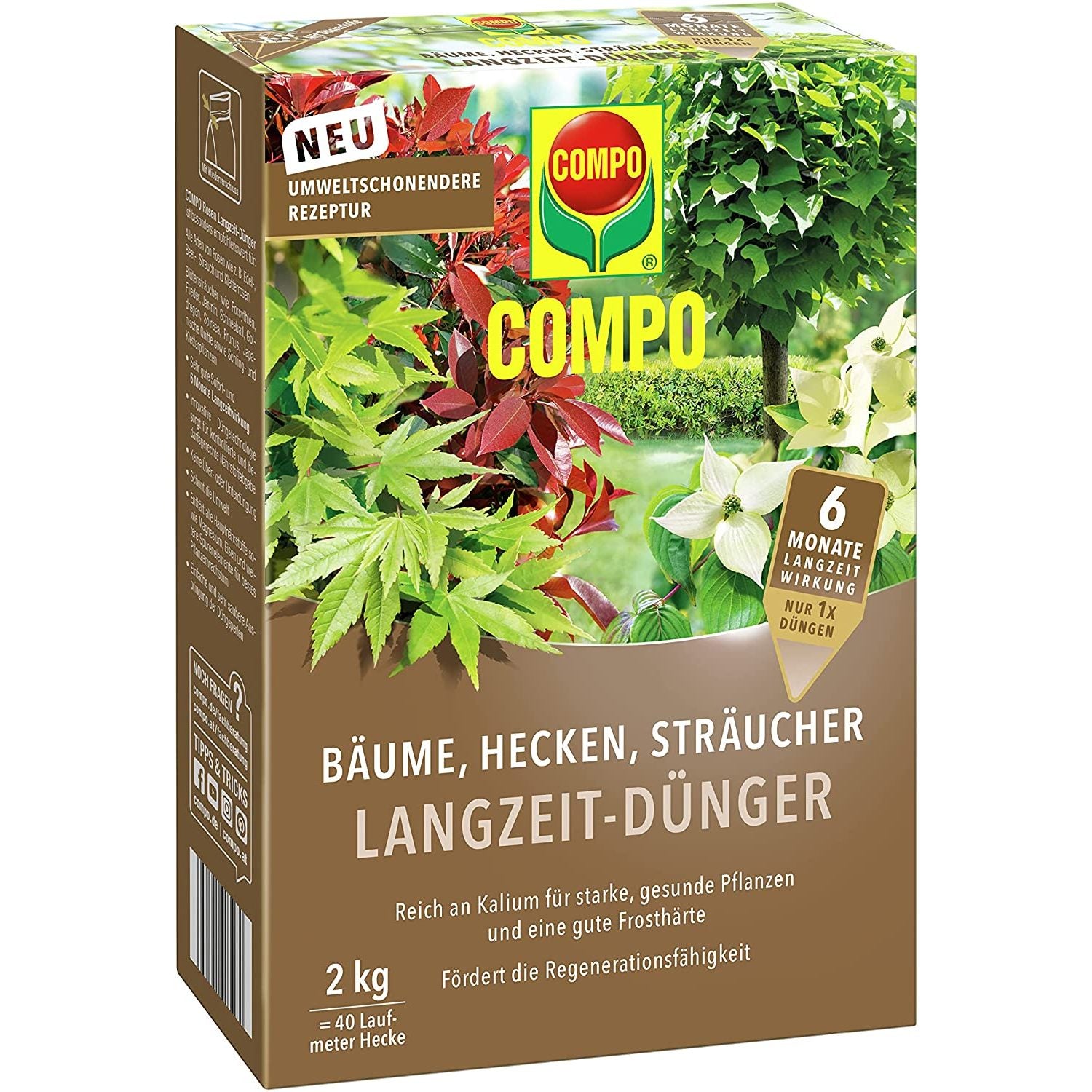 COMPO Engrais Longue Durée Arbres, Haies & Arbustes (2000 g)