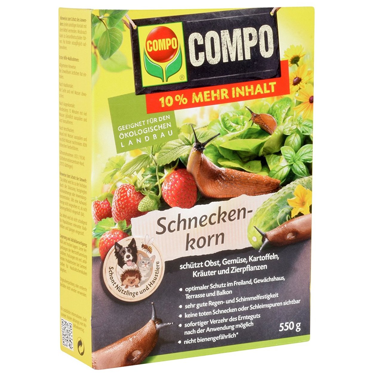 Granulés anti-limaces COMPO 550g pour potager, balcon et terrasse