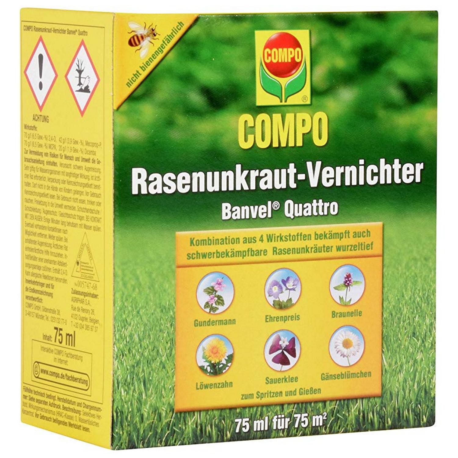 COMPO anti-mauvaises herbes gazon Banvel Quattro