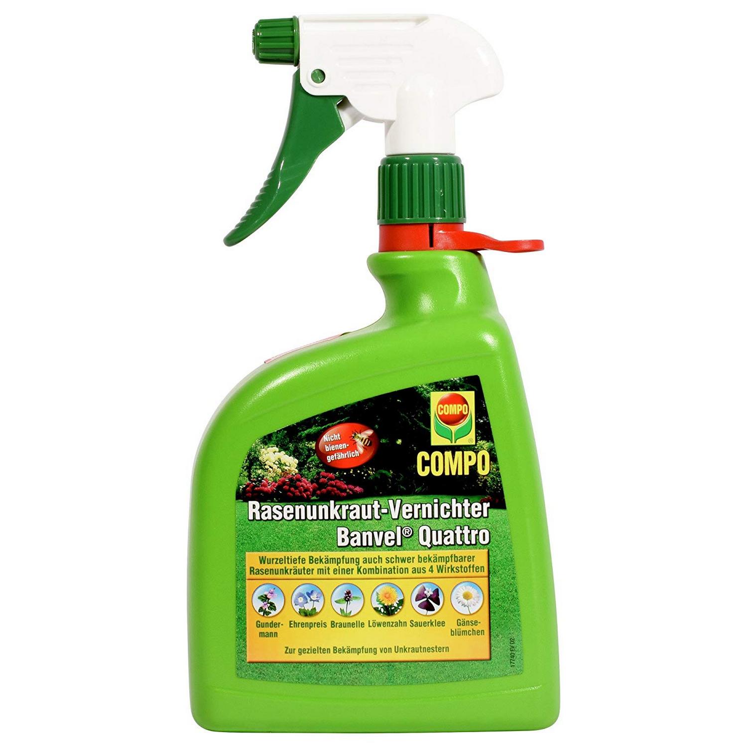 Pulvérisateur désherbant gazon COMPO Banvel Quattro AF 1010 ml anti-mauvaises herbes