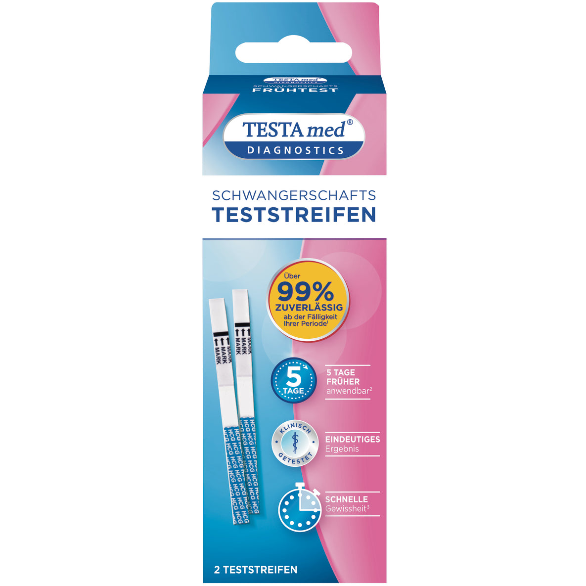 Bandelettes de test de grossesse TESTAmed® DIAGNOSTICS (2 pièces)