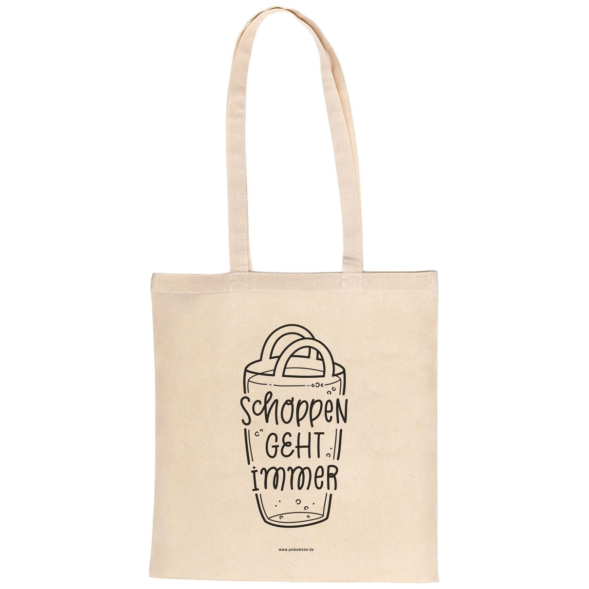 Tote Bag en Jute 'S(c)hoppen geht immer' - Écru