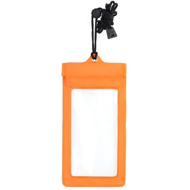 Pochette étanche orange pour smartphone plage piscine bateau outdoor
