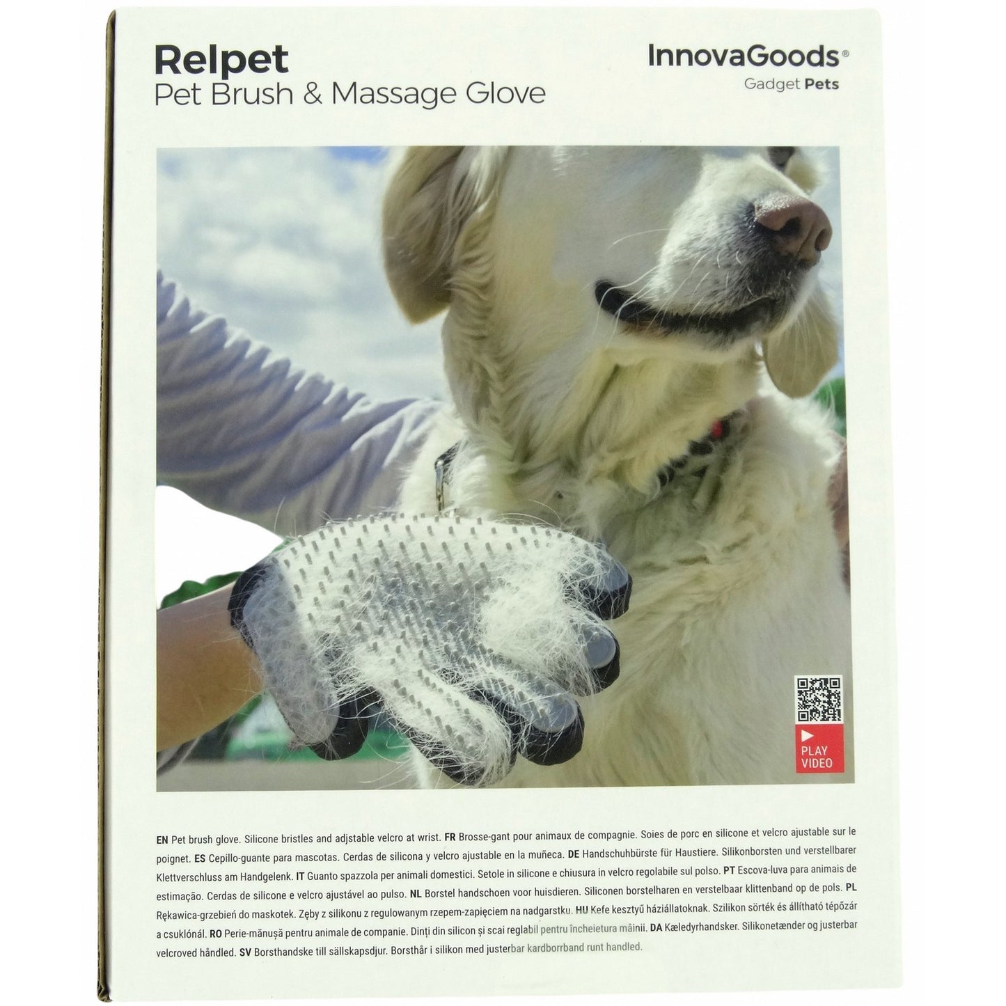 Gant brosse de toilettage pour animaux, silicone et tissu respirant