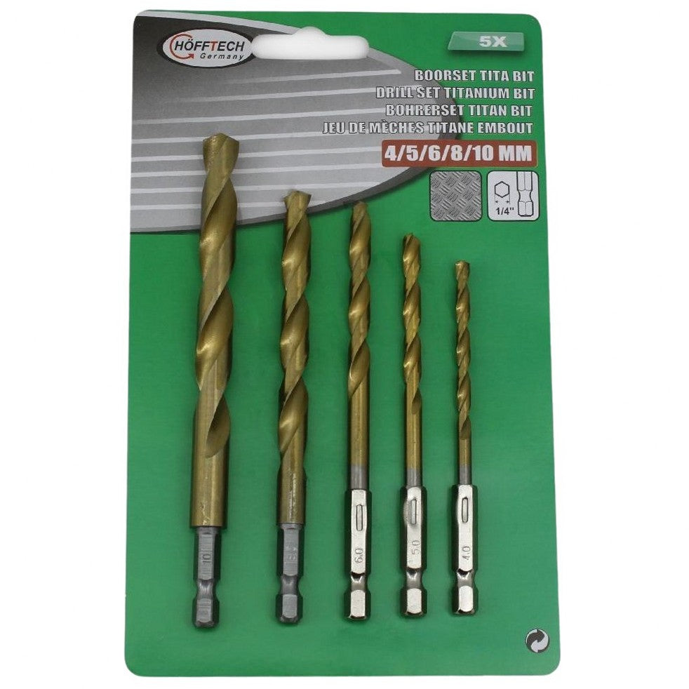 Jeu de forets titane 4-10 mm, accessoire bricolage et perceuse
