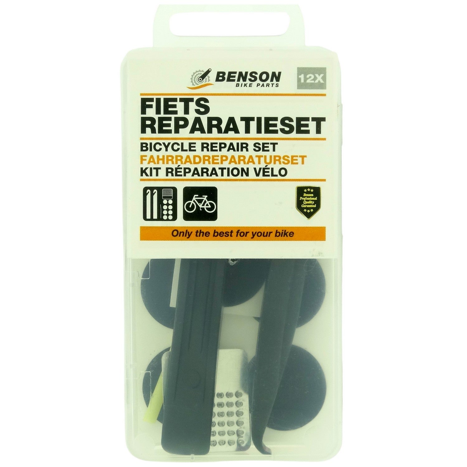 Kit réparation crevaison vélo rustines démonte-pneus accessoire cyclisme