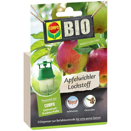 Leurre phéromone COMPO BIO contre le carpocapse du pommier, lot de 3 recharges