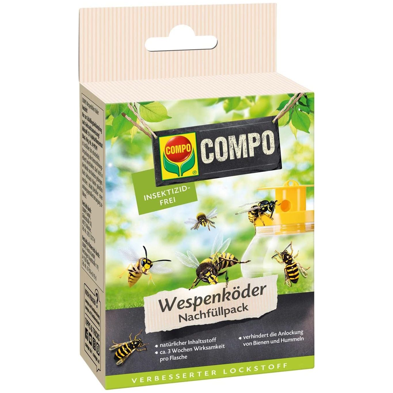 COMPO Recharge d'Appât pour Piège à Guêpes (2 x 125 ml)
