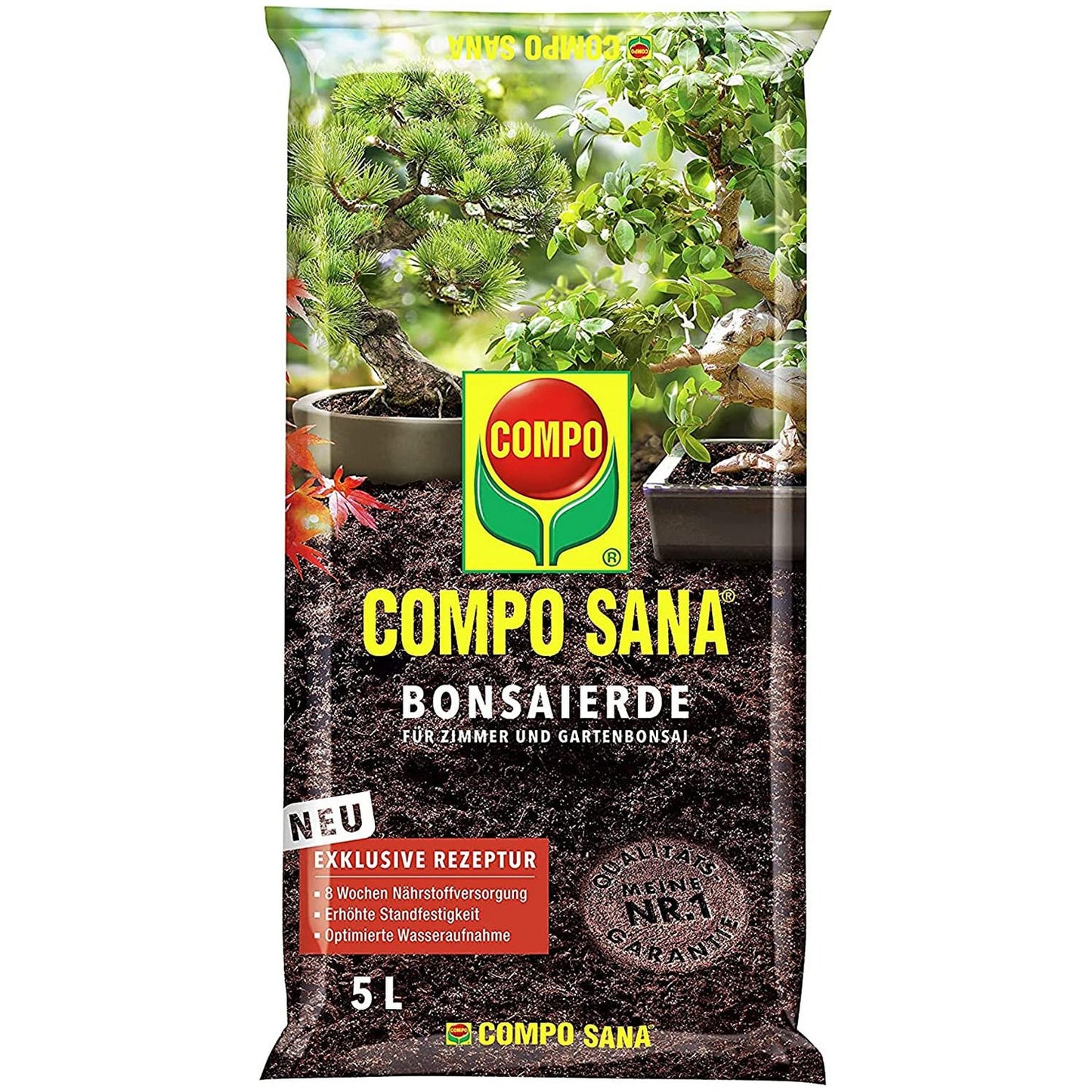 COMPO SANA® Terreau Bonsaï – Substrat Spécial + Engrais 8 Semaines (5 L)