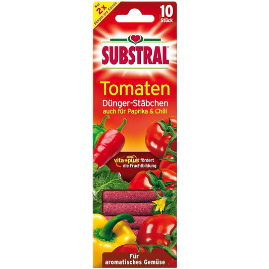 SUBSTRAL® Bâtonnets d'Engrais Spécial Tomates (10 bâtonnets)