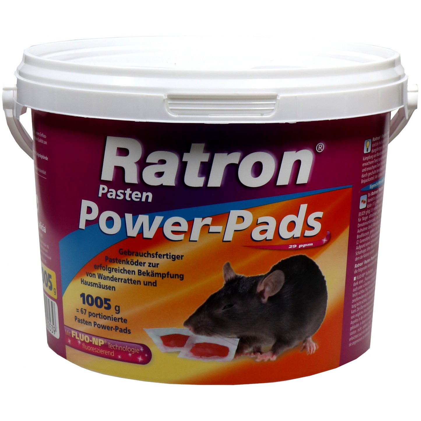 Ratron® Pâtes Appâts Power-Pads 29 ppm (67 x 15 g)