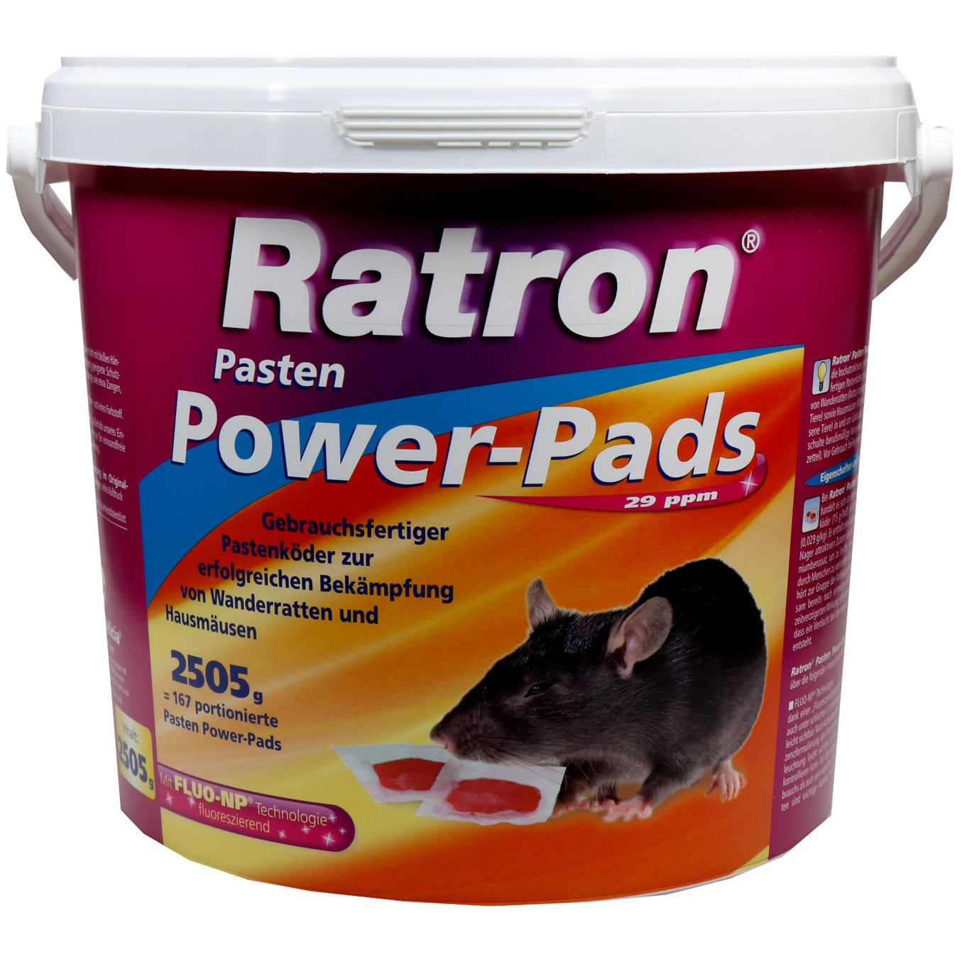 Ratron® Pâtes Appâts Power-Pads 29 ppm (167 x 15 g)