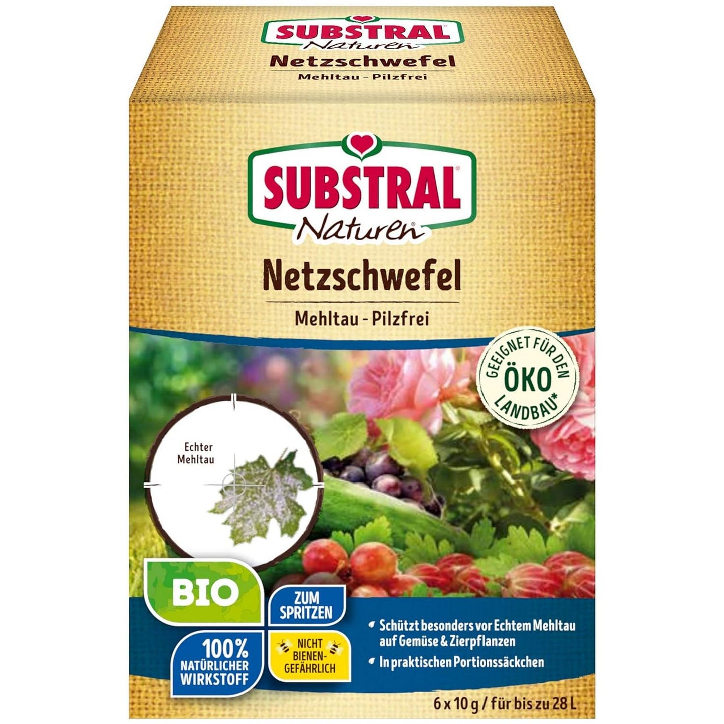 Sachet soufre mouillable SUBSTRAL Naturen BIO fongicide anti-oïdium 60 g