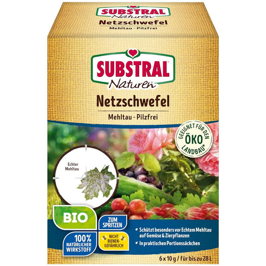 Sachet soufre mouillable SUBSTRAL Naturen BIO fongicide anti-oïdium 60 g