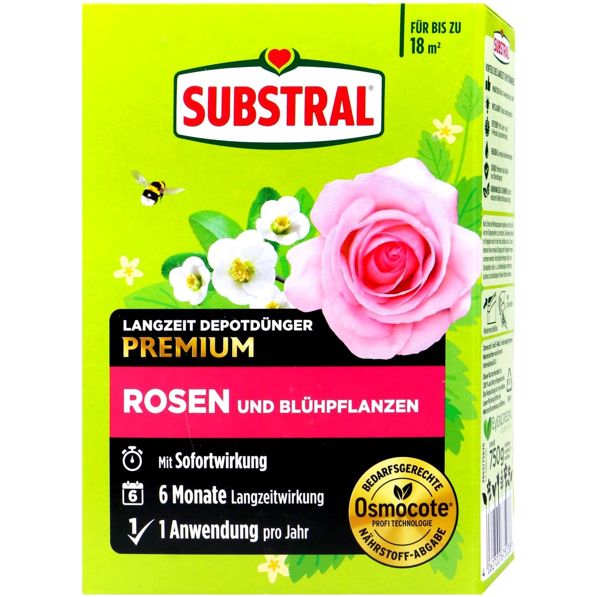 SUBSTRAL® Engrais Longue Durée Rosiers & Plantes à Fleurs (750 g)