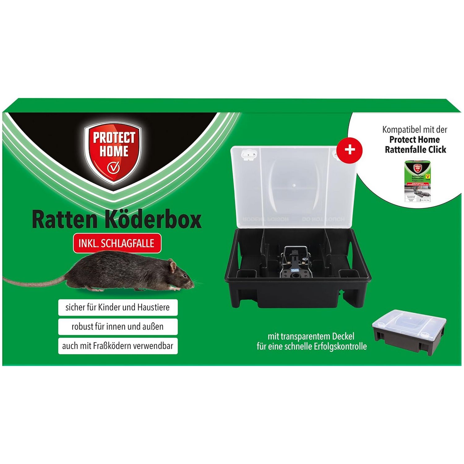 Protect Home Boîte à Appât Rats avec Tapette Intégrée