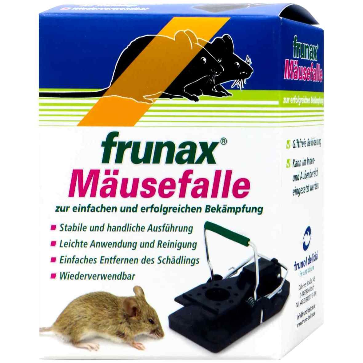 Piège à souris mécanique frunax, lot de 2, solution anti-rongeurs sans poison