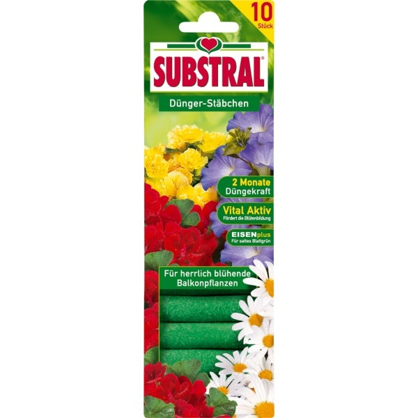 SUBSTRAL® Bâtonnets d'Engrais pour Plantes de Balcon (10 bâtonnets)