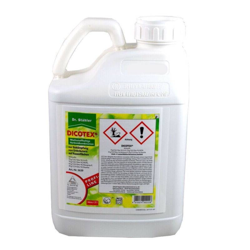 Dicotex Dr. Stahler Désherbant Sélectif Puissant Pelouse Gazon Sans mauvaises Herbes 5L