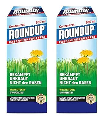 ROUNDUP Désherbant sélectif efficace pour jardin, herbicide gazon et pelouse 2X500 ml ''Sans Glyphosate''