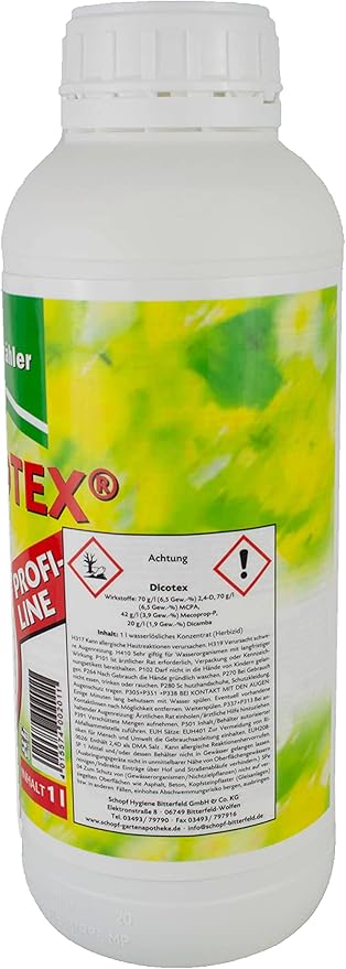 Dicotex Dr. Stahler  Désherbant Sélectif  Puissant Pelouse Sans mauvaises Herbes 1L
