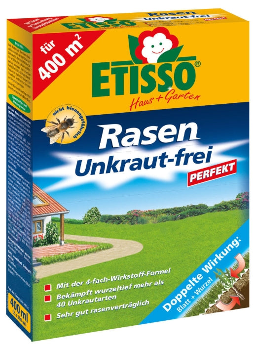 ETISSO Désherbant sélectif pour Pelouse PARFAITE (3X400 ml pour traiter 1200m²)