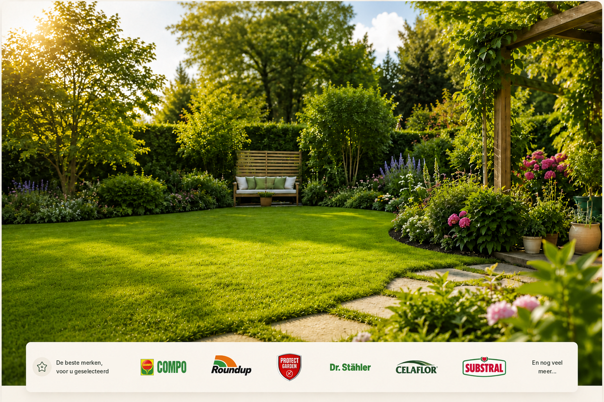 Tuin met gazon, de beste merken voor u geselecteerd