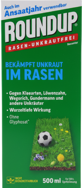 ROUNDUP Désherbant sélectif efficace pour jardin, herbicide gazon et pelouse 500 ml ''Sans Glyphosate'' - Lot de 5 Pièces