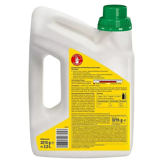 Engrais et Désherbant 2 en 1 pour pelouse COMPO : Mauvaises Herbes et Mousse - 2,5L pour traiter 250 m²