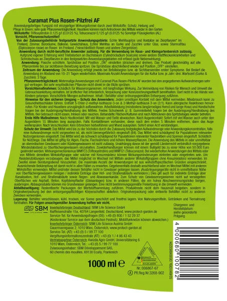 PROTECT GARDEN Curamat Plus Fongicide pour rosiers prêt à l'emploi - 1 litre