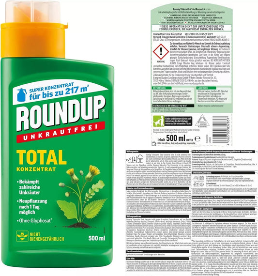 Roundup Désherbant Total Herbicide Non Sélectif Contre Les Mauvaise Herbe 500 ml ''Sans Glyphosate''