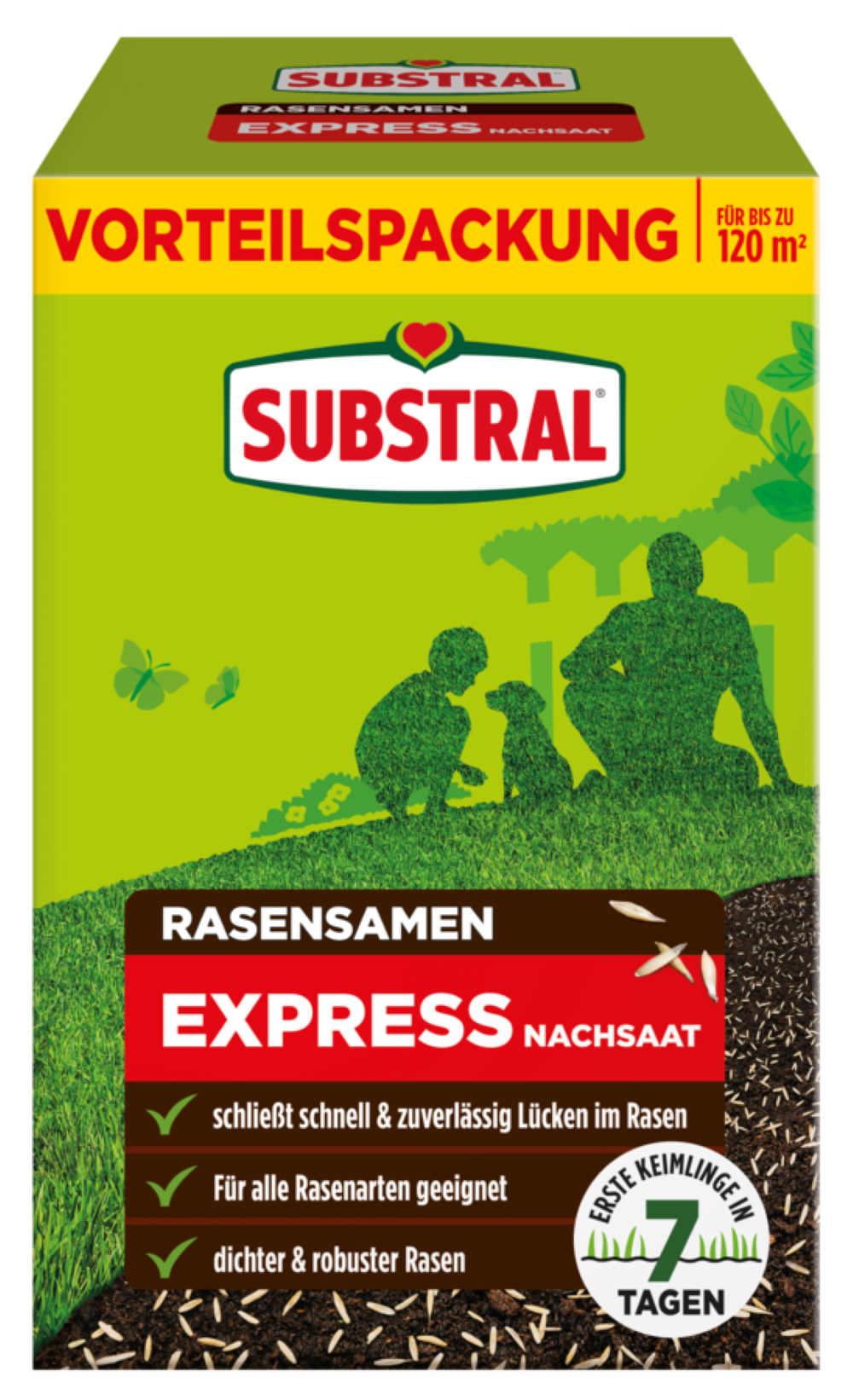 SUBSTRAL Express réensemencement gazon 2,4 kg pour 120 m²