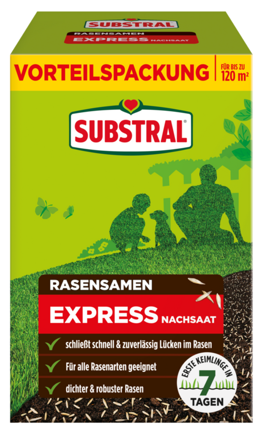 SUBSTRAL Express réensemencement gazon 2,4 kg pour 120 m²